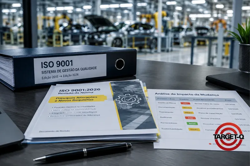 Pasta da ISO 9001 com a revisão 2026, as principais mudanças e a análise de impacto