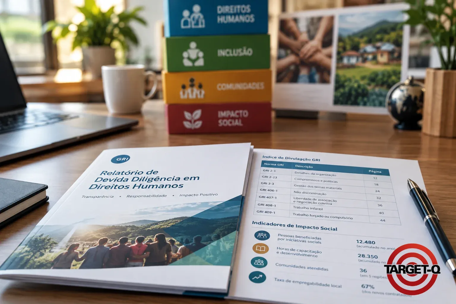 Relatório de devida diligência em direitos humanos com indicadores de impacto social